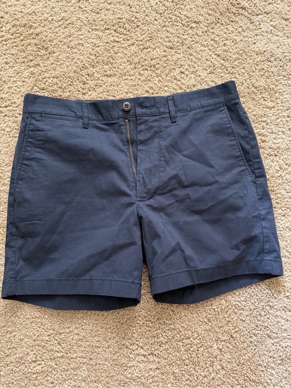 Men's Navy Cotton Chino Shorts